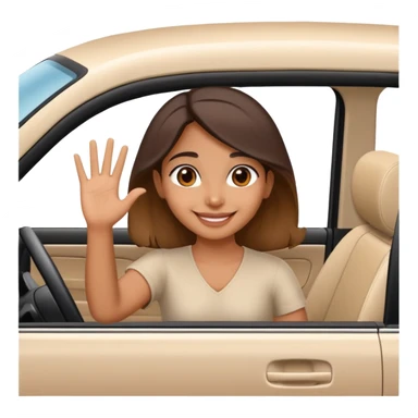 bengali girl waving in car sticker
