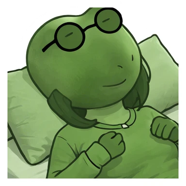 Dead tired girl in bed  sticker