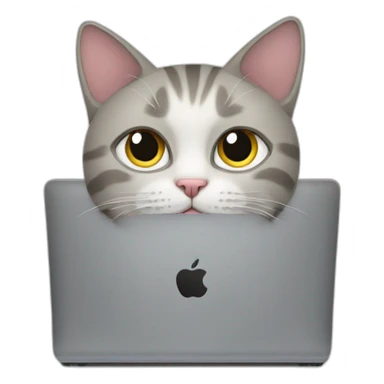 a cat with a cathat on computer sticker