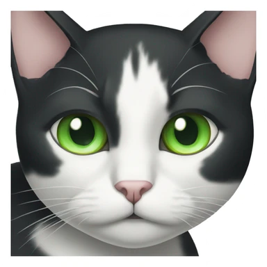 suspicious tuxedo cat with green eyes  sticker