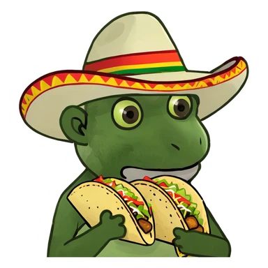 Mexican monkey eating tacos sticker