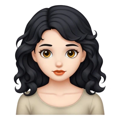 Has un emoji de una niña con el cabello negro y ondulado y piel blanca  sticker