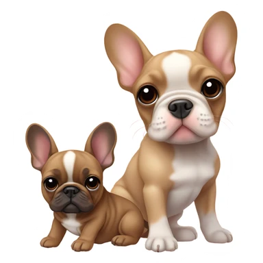 Baby brown & tan French bulldog with fawn French bulldog friends sticker