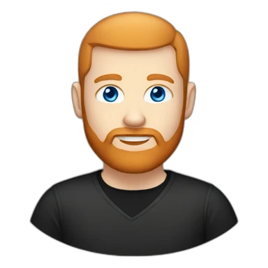 ginger-bearded-bald-programmer-head-no-glasses-blue-eyes-black-shirt sticker
