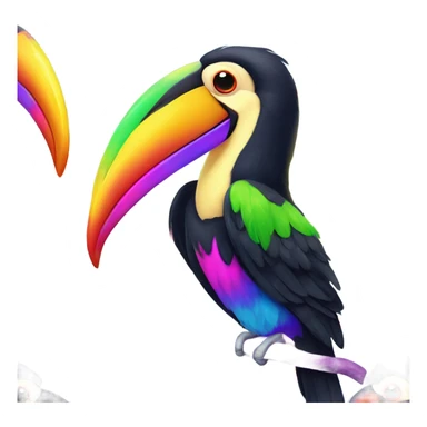 Lisa frank toucan with rainbow feathers sticker