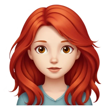 Cute girl with red long hair charismatic  sticker
