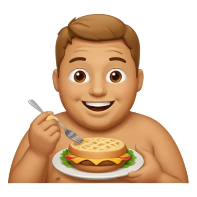 funny and full faty body man eat sticker