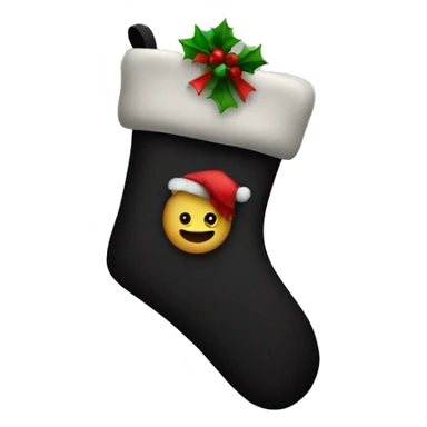 Black Christmas stocking sticker