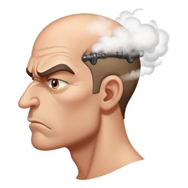 angry man with steam coming from nose in profile view sticker