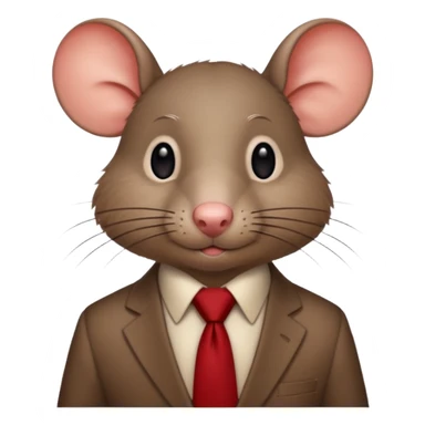rat wearing  red tie sticker