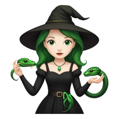 Witch with a snake sticker