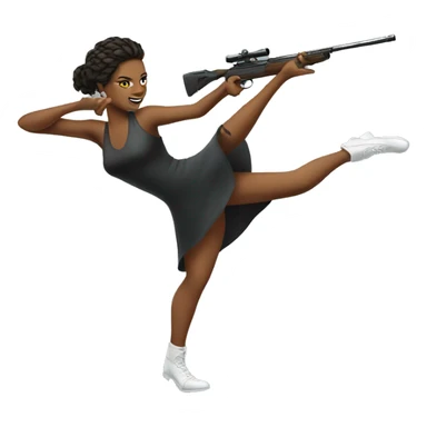 Sniper doing a high kick in a dress sticker