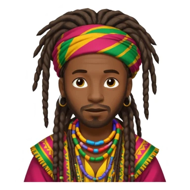 dreadlocks black african man with traditional african clothes sticker