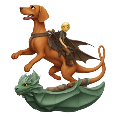 Vizsla riding dragon  sticker