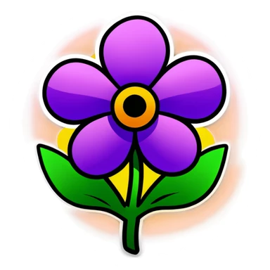 Gothic purple flower sticker
