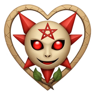 beige heart satanic sticker