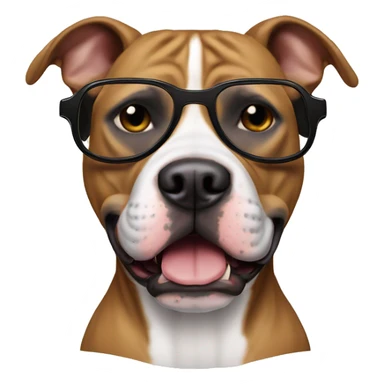 perro pitbull cn cadena y gafas sticker