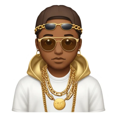 rapper with gold chains and sunglasses sticker