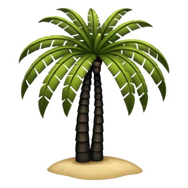 Palmera de color negro y isla negra sticker