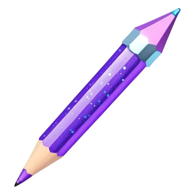 Glitter Purple and Cian pencil hand write  sticker