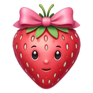 A strawberry with a bow cute pink  sticker