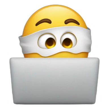 hiding behind a laptop screen sticker