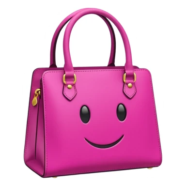 "Bolsa fucsia con asas, logo blanco de DRUNI PERFUMERÍAS, estilo emoji, fondo transparente" sticker