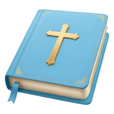 a pastel baby blue bible sticker
