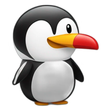 Pingouin with the color black,white and red with air conditioner  sticker