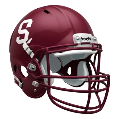 College football player helmet in maroon color sticker