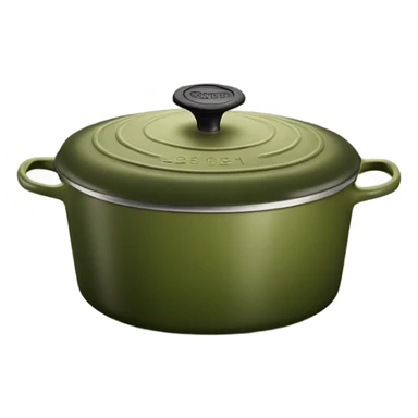 olive green le creuset dutch oven sticker