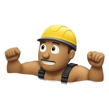 Work man swimming in a lake sticker