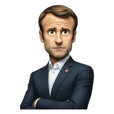 Emmanuel Macron looking anxious sticker