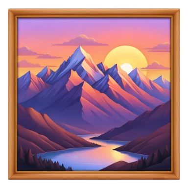 Mountains at sunset sticker