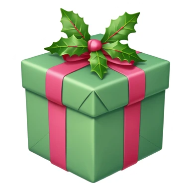 christmas gift with mistletoe magic color and peppermint pink bow sticker