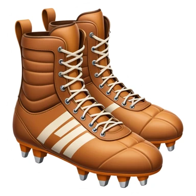 Cinematic Realistic image of a pair of rugby boots, showcasing sturdy leather construction, detailed cleat patterns and textured surfaces, illuminated by vibrant outdoor lighting that captures their athletic purpose sticker