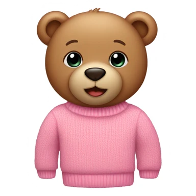 Teddy bear in a pink sweater sticker