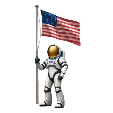 Elon musk on mars with American flag sticker