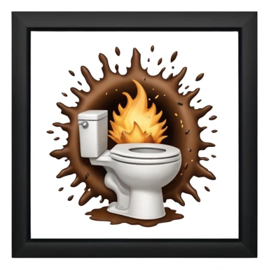 blowing up the toilet with poop sticker