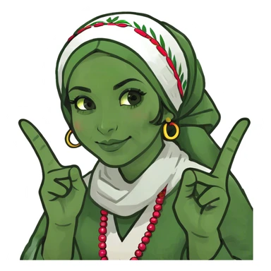 Lebenon girl making peace sign with hands sticker