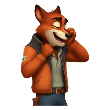 Nick Wilde coughing sticker