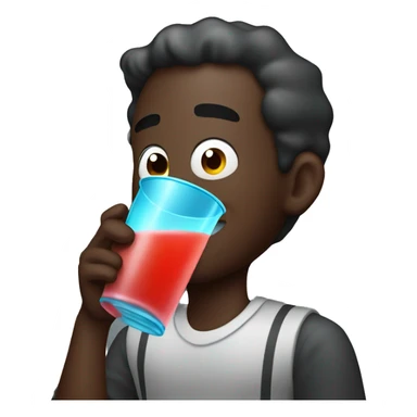 Dark skinned man drinking kool aid sticker