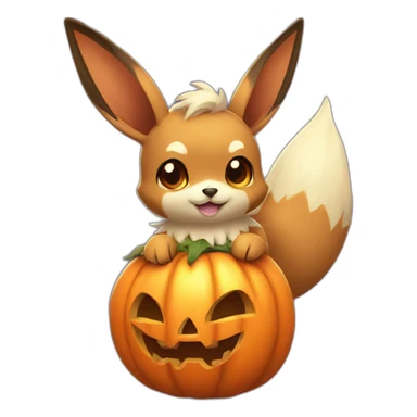 eevee holding halloween pumpkin sticker