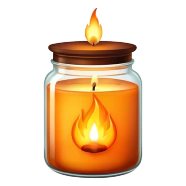 aesthetic scented candle with flame in a decorative glass jar sticker