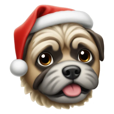 mops mit weihnachtsmütze sticker