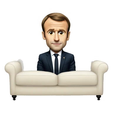 Emmanuel Macron on a sofa sticker