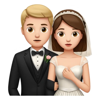 confused newlywed couple sticker