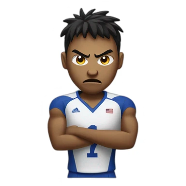 Angry volleyball player sticker
