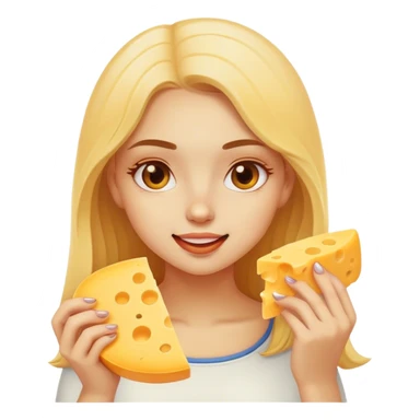 Girl eating some cheese  sticker
