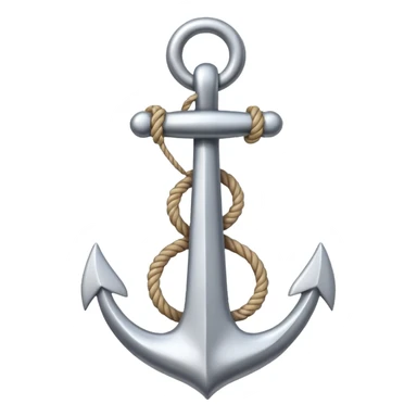 Je veux un emoji encre dans ce style là : ⚓ je veux qu’il représente sentimental par un noeud : 🪢 peut tu me faire l’ancre en argent  sticker